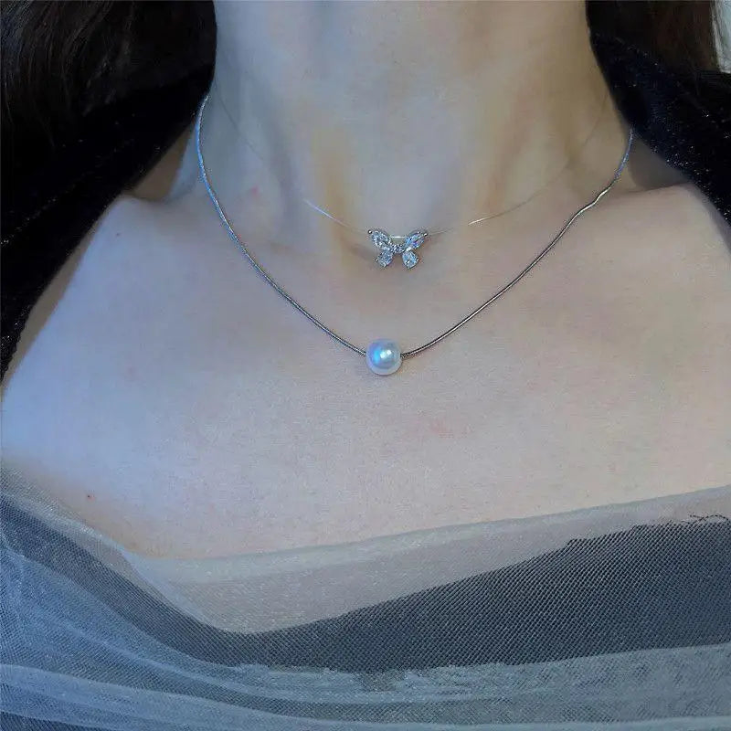 New Beads Women's Neck Chain Kpop Pearl Choker Necklace Gold Color Goth Chocker Jewelry On The Neck Pendant 2022 Collar For Girl 