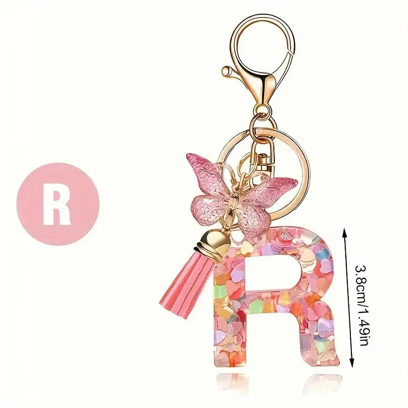Fashion DIY Κεφαλίδες A-Z Letters keychain Μεταλλικός Φαρέτρα Pendant Key Chain Γυναίκες Κλειδί Αυτοκινήτου Αλυσίδα Απλό Γράμμα Όνομα Κλειδί Δώρο Κοσμήματα