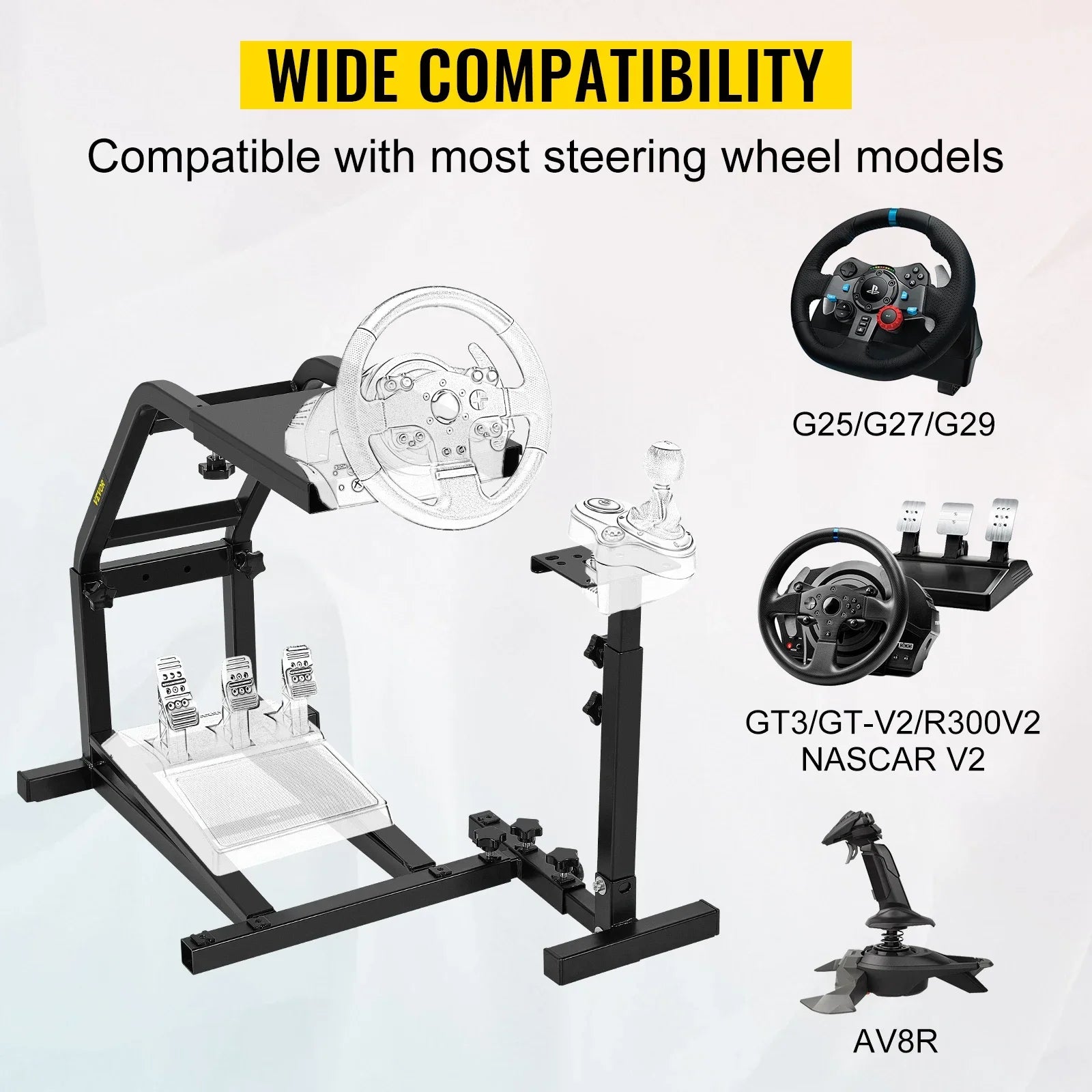 Supporto regolabile per volante da corsa per Logitech, Fanatec e Thrustmaster