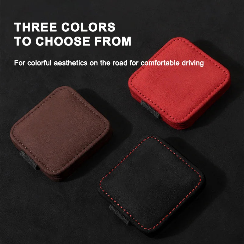SEAMETAL Seat Belt Extender Limiter Suede Car Safety Belt Thicken Cushion Pad Magnetic Fixed Clip Auto Seat Belt Accessories