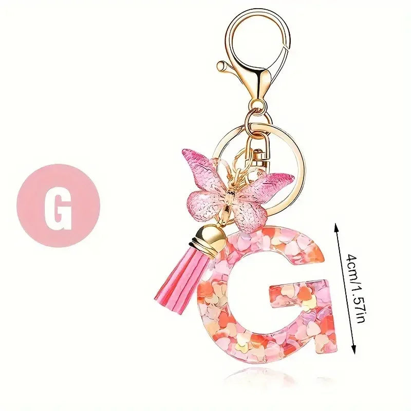 Fashion DIY Κεφαλίδες A-Z Letters keychain Μεταλλικός Φαρέτρα Pendant Key Chain Γυναίκες Κλειδί Αυτοκινήτου Αλυσίδα Απλό Γράμμα Όνομα Κλειδί Δώρο Κοσμήματα