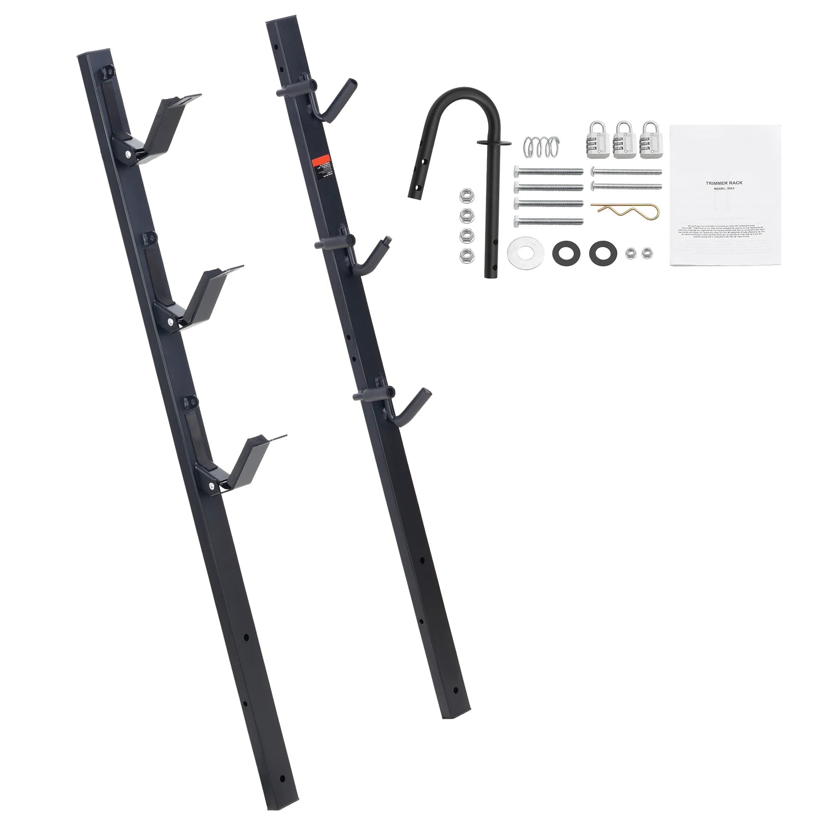 Locking Trimmer Rack for Trailer or Pickup – 2/3 Place Steel Carrier