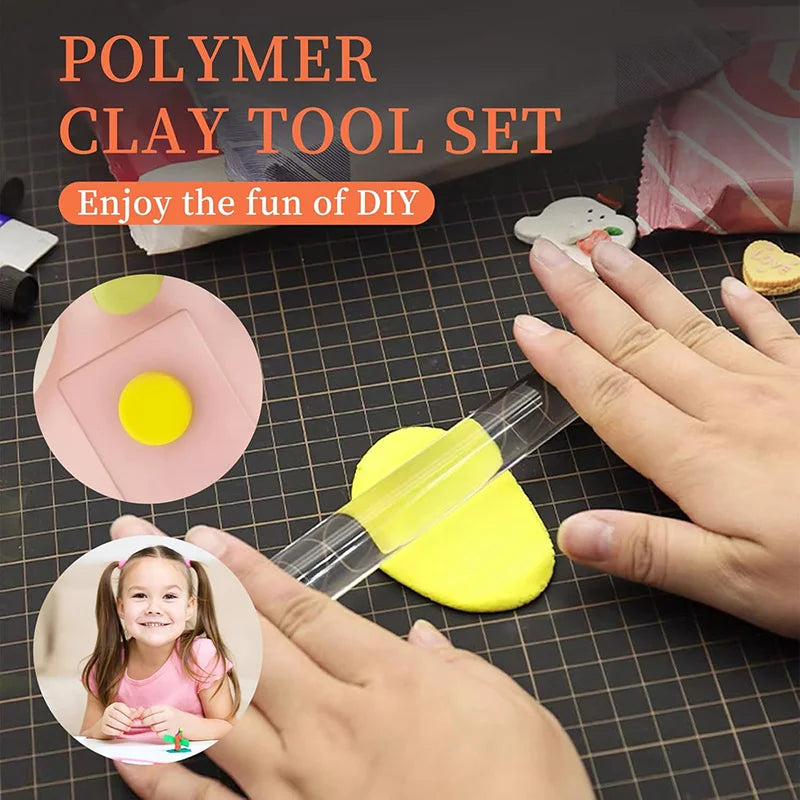 2/3Pièces ensemble d'outils en argile polymère avec 2 rouleaux en acrylique et planche, kit d'outils argile pour façonnage et modelage, outils céramiques