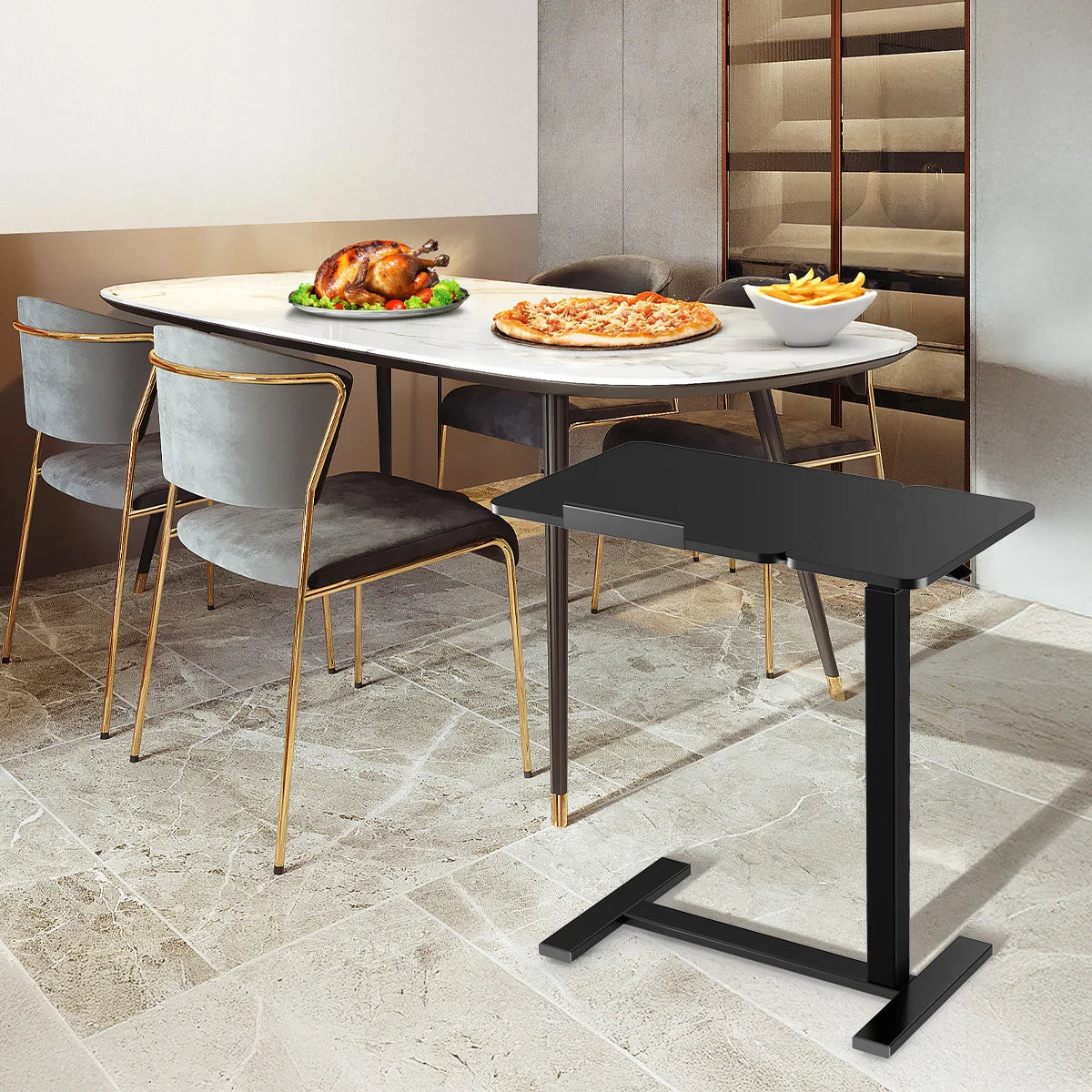 Adjustable Overbed Table for Laptop, Sofa & Bedside Use