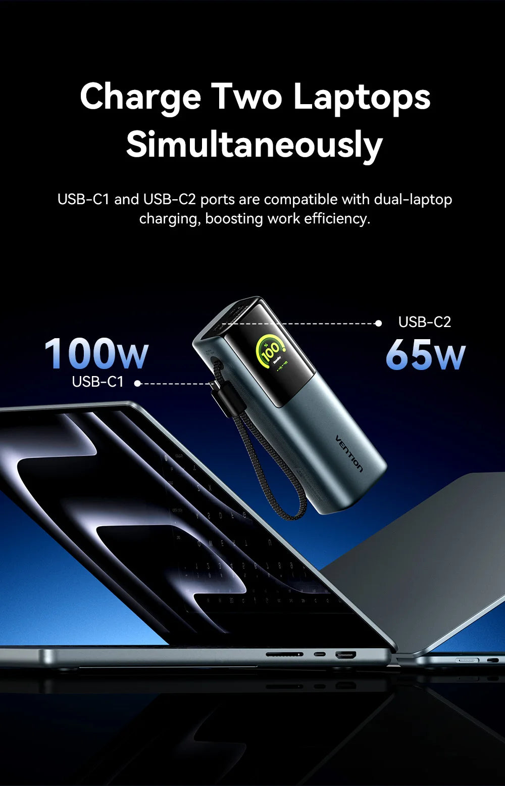 Power Bank 165W 20000mAh Szybkie Ładowanie Ładowarka do Laptopa i Telefonu