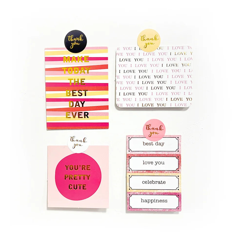 500Pcs 25mm Gold Pink Black Thank You Stickers Kraft Paper Sticker for Baking Wedding Decor Birthday Party Gift Sealing Sticker