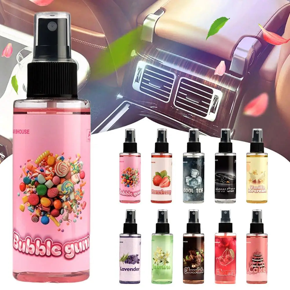 Perfume de ambiente montado en coche pulverizador fragancia de coche aerosol perfume desodorante para aromaterapia automotriz