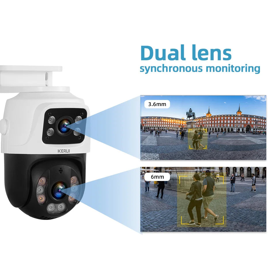 Outdoor 6MP Dual Lens PTZ POE IP Camera