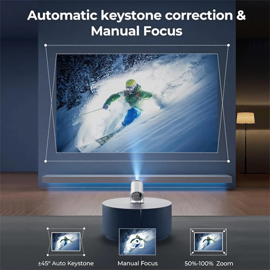 2026 Νέο HY300 Προβολέας 4K Android 11 Wifi6 290ANSI Allwinner H713 BT5.0 1080P 1280*720P Σινεμά Ουδέτερη φορητά Προβολείς Κήπος