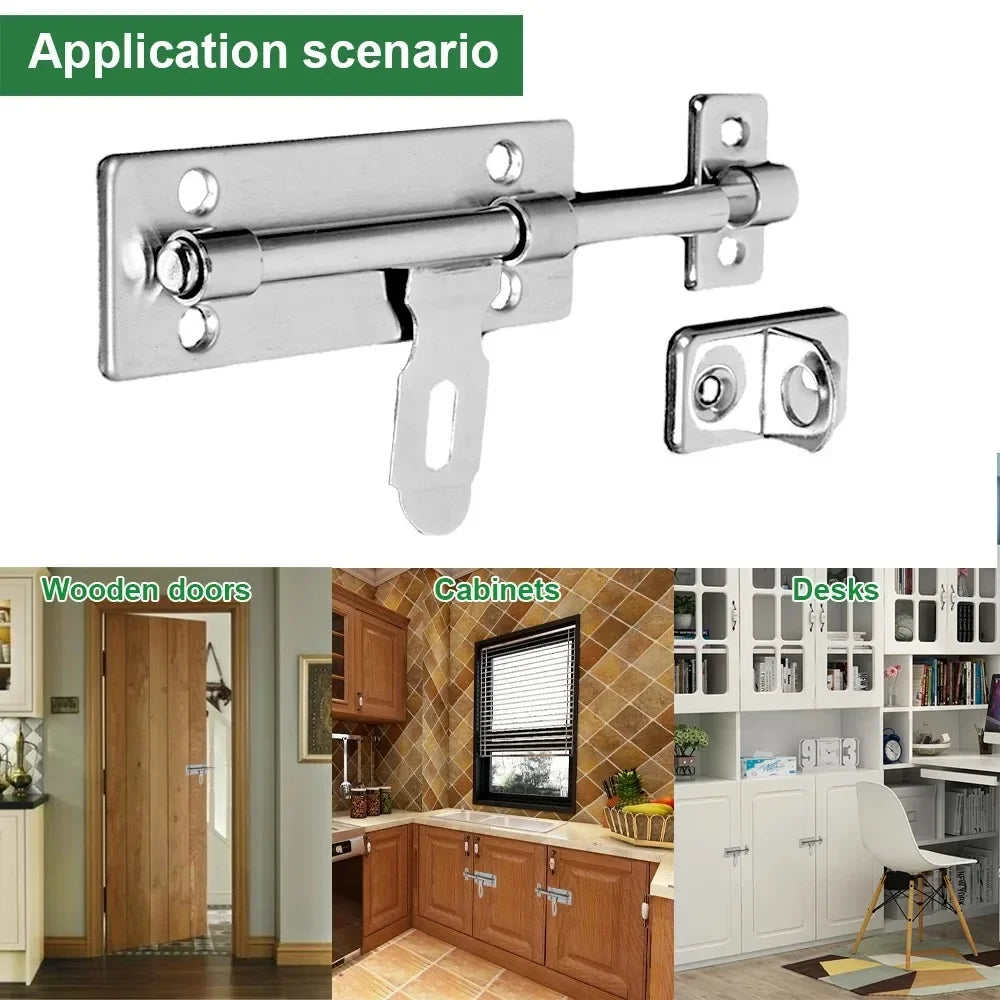 4-Inch Stainless Steel Barrel Bolt with Padlock Hasp