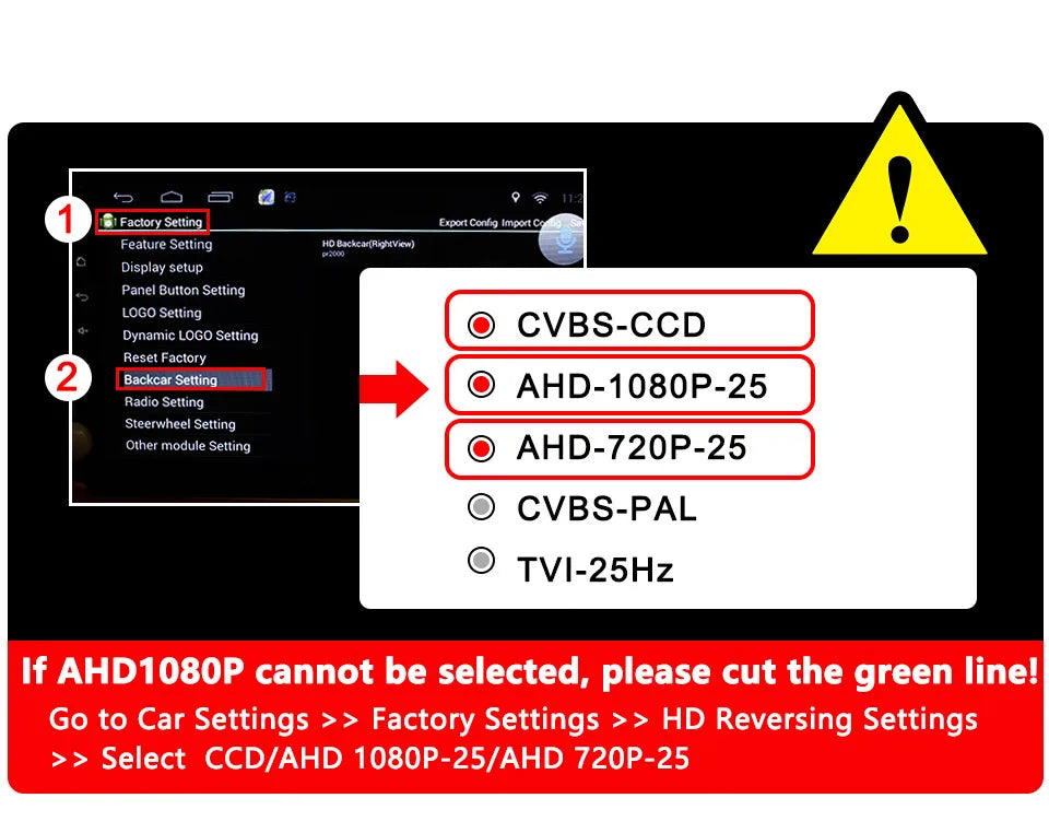 1080P/720P Car Rear View Camera with Night Vision