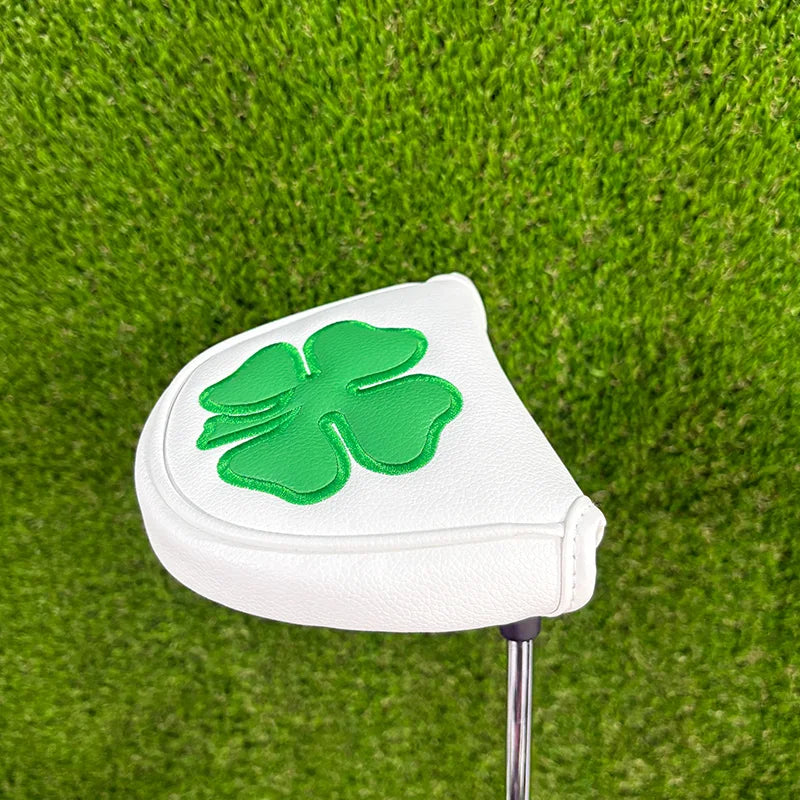 Schlägerhaube für Golf-Putter mit Kleemuster