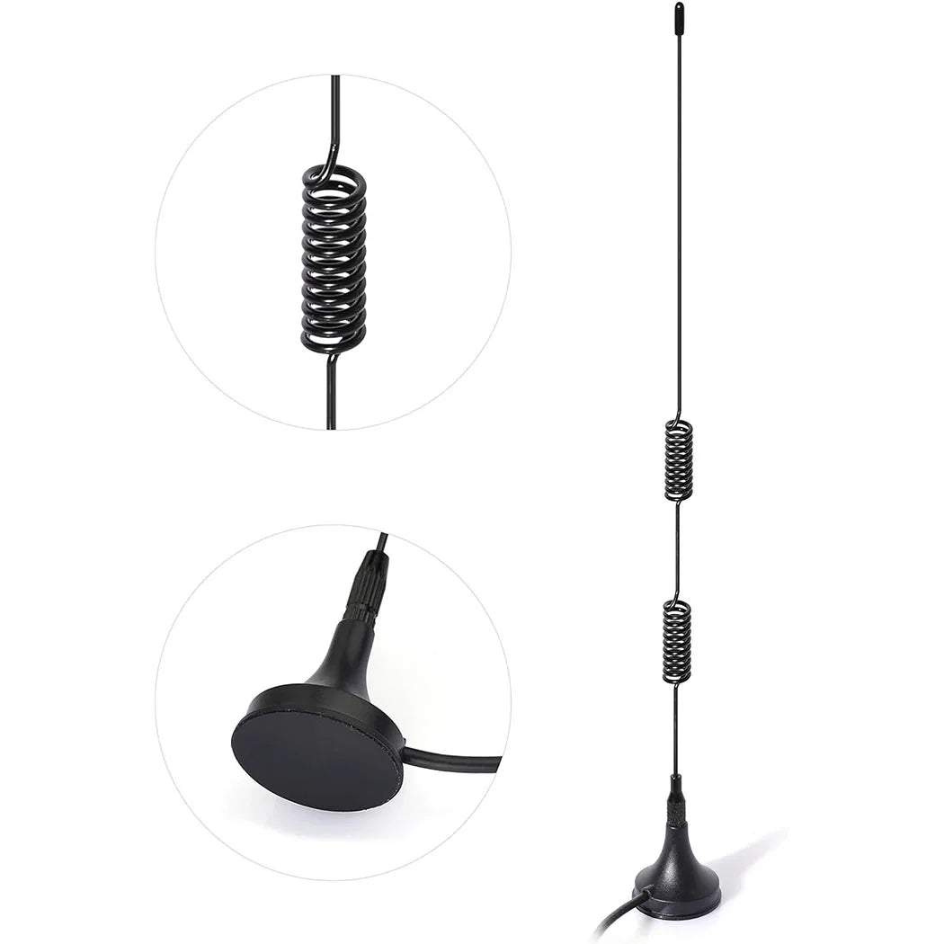 Antenna radio FM con base magnetica e adattatori