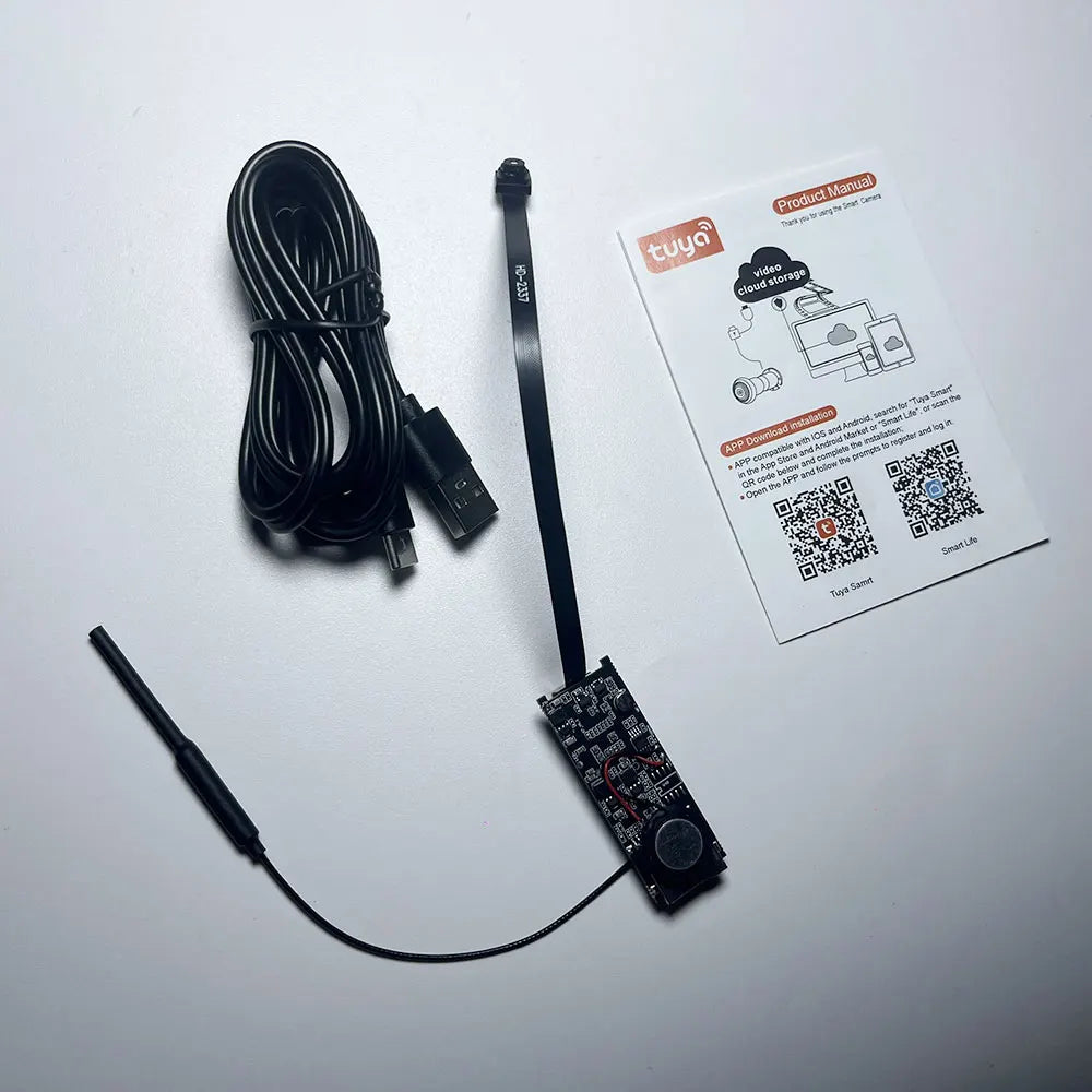 Caméra PCB Tuya Mini wifi Grand angle 2,1 mm 3MP intérieur Onvif audio intégré, emplacement carte TF, IPC, sécurité intelligente TUYA APP Cam