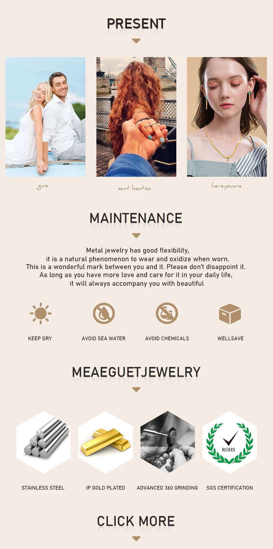 Stainless Steel Interlocked Triple Ring for Women