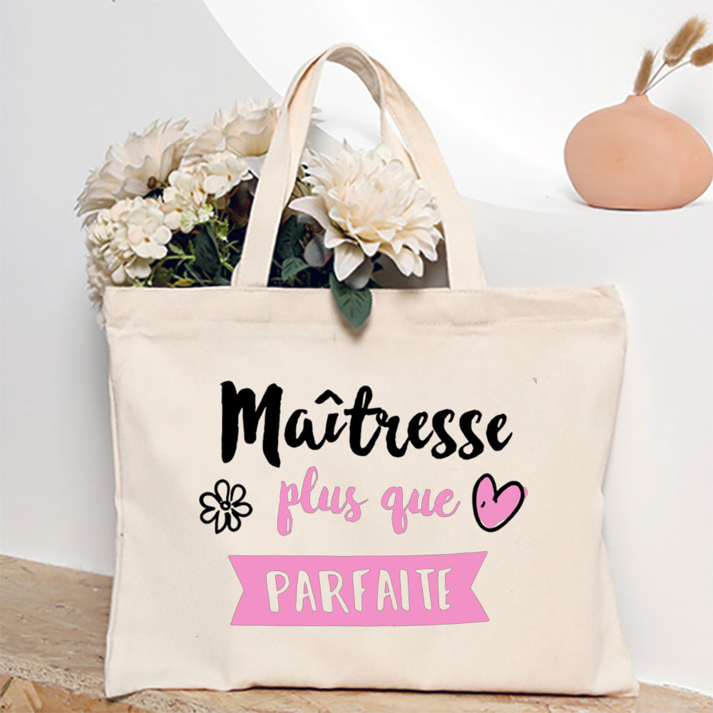 Thank You Teacher Stampa Francese Borsa a Spalla Donna Borsa in Tela Borse da Shopping Borse Femminili Borsa Riutilizzabile Migliori Regali per Maitresse