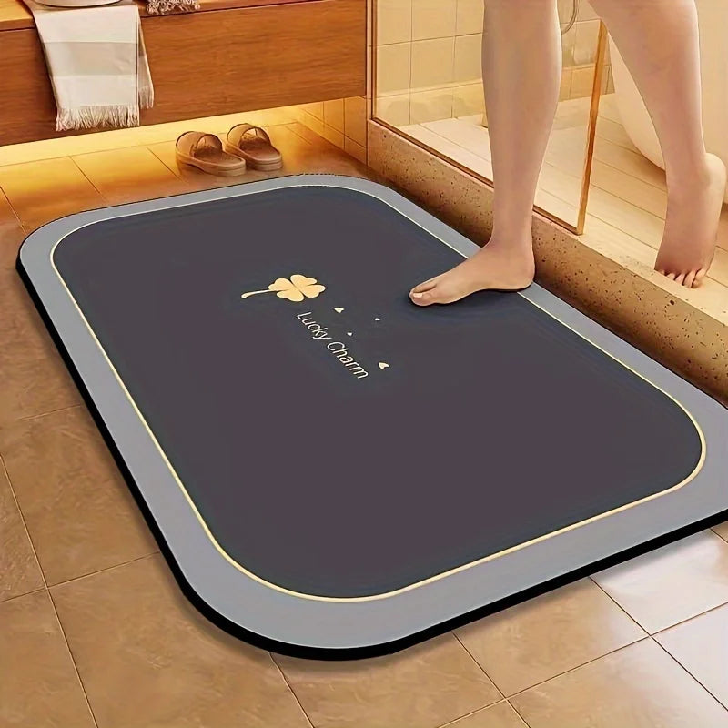 Alfombrilla de baño de diatomita de secado rápido, superabsorbente y antideslizante