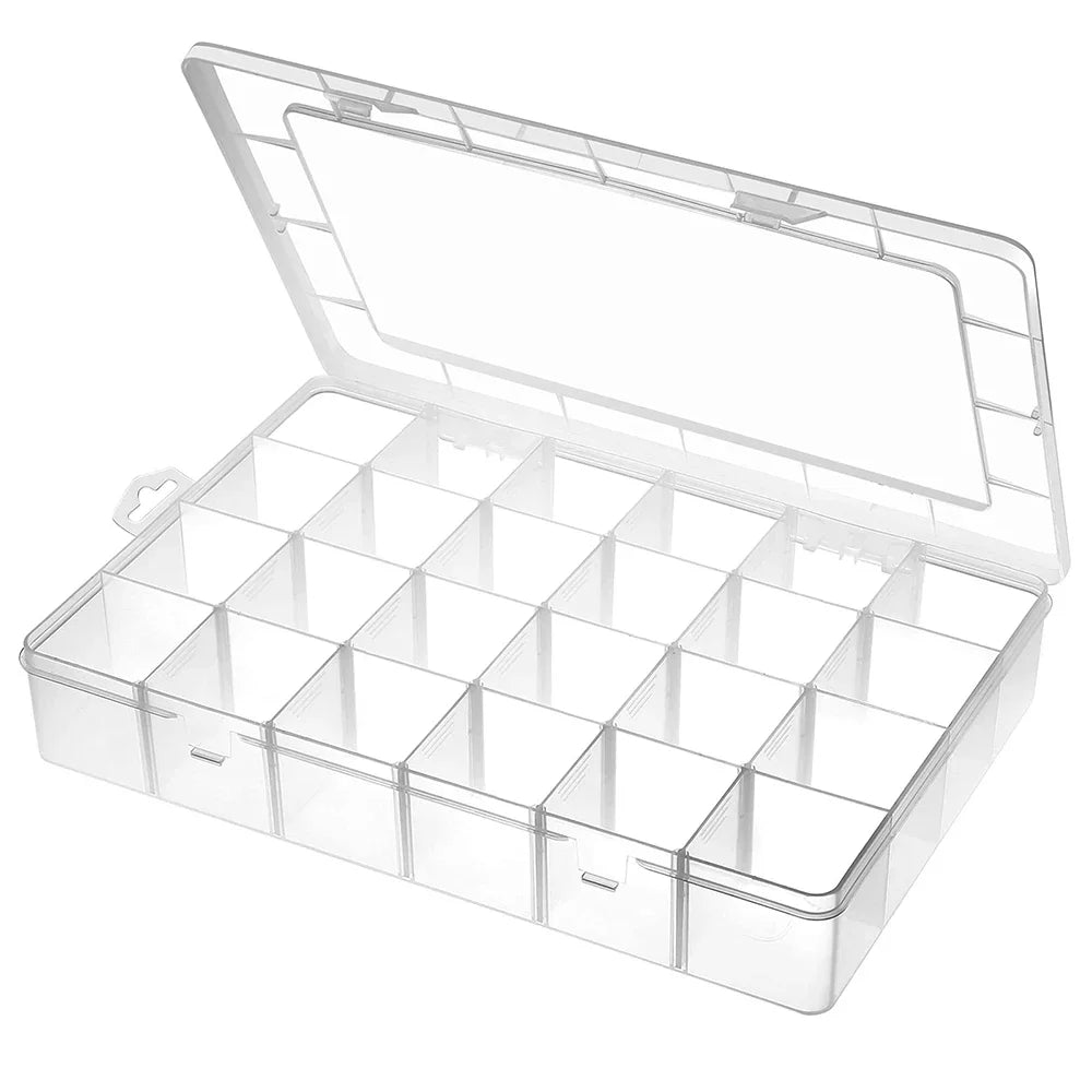 24/36 Transparent Plastic Box Jewelry Box Beaded Components Fishing Gear Box Hardware Tools Packaging Storage Box