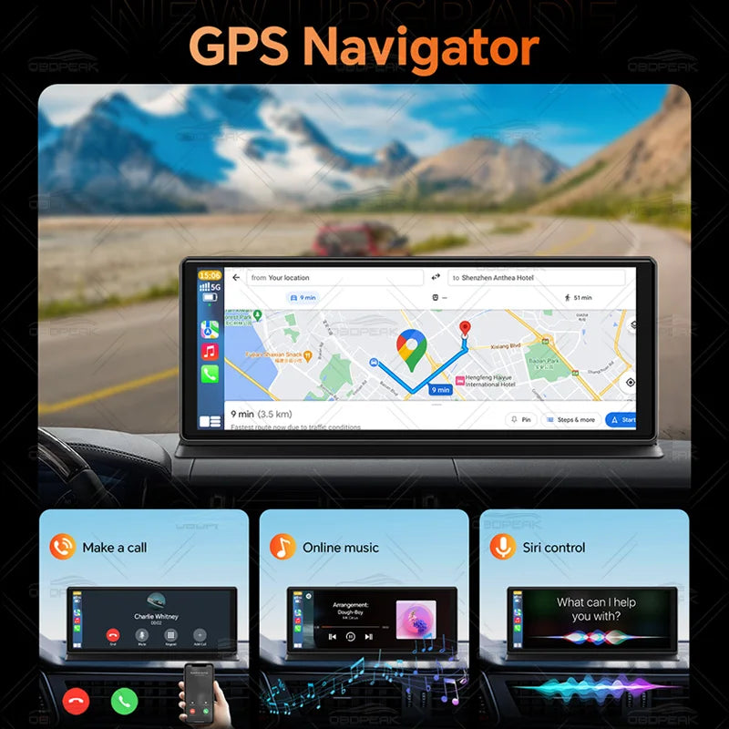 Front 5K Rear 1080P Dash Cam with 11.3-Inch Touch Screen and Night Vision
