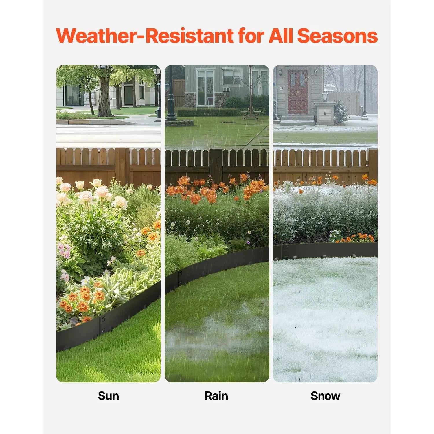 VEVOR Steel Landscape Edging Rust-Resistant Metal Landscape Edging Bendable Garden Edging Border Flower Bed Yard Pathway Divider