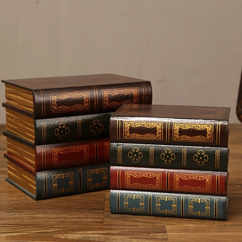 Scatola portaoggetti a forma di libro vintage con coperchio