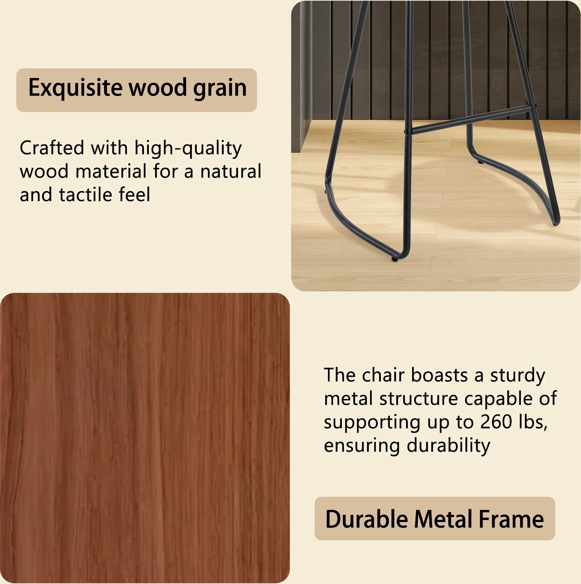 26 Inch Saddle Seat Counter Stool with Metal Legs for Kitchen Island