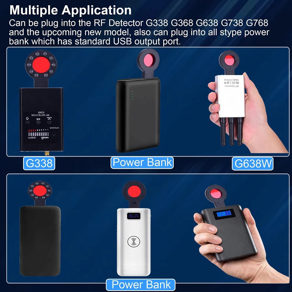 Wireless RF Signal Detector Bug GSM Audio GPS Tracker Mini Camera Finder Camera IR Scanning AI Standby Automatic Detection G638W 