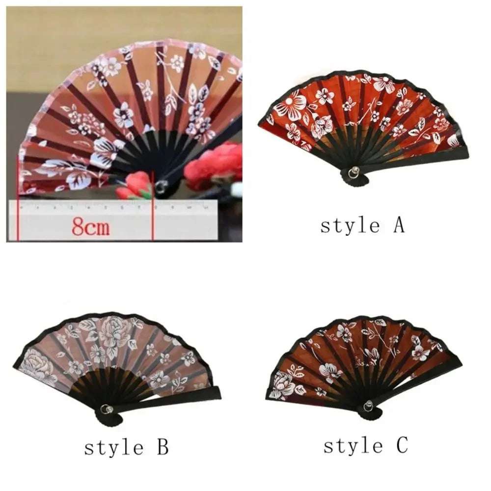 Mini Bamboo-and-Fabric Folding Fan
