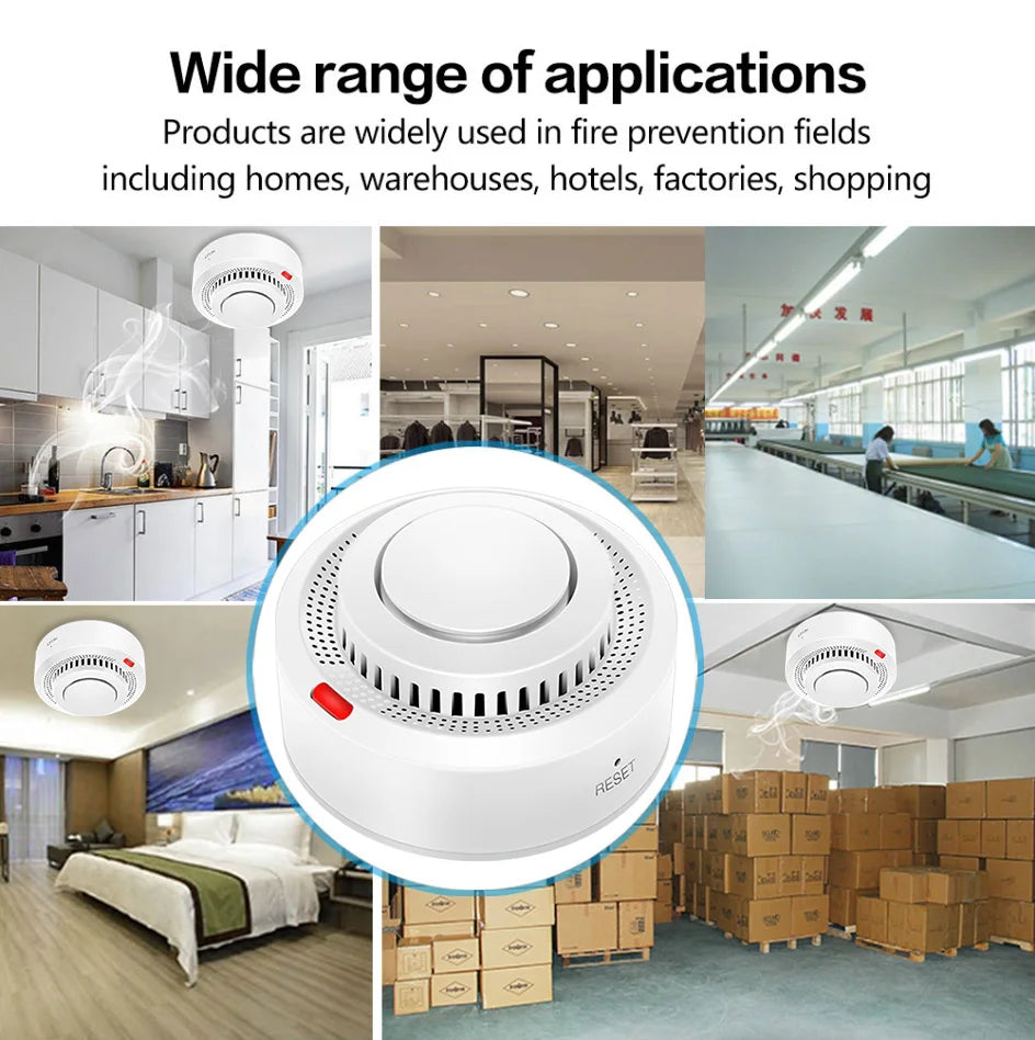 Tuya Smart WiFi Smoke Sensor Fire Protection Smoke Detector 85dB Sound Security System Firefighters  Smartlife APP Control 