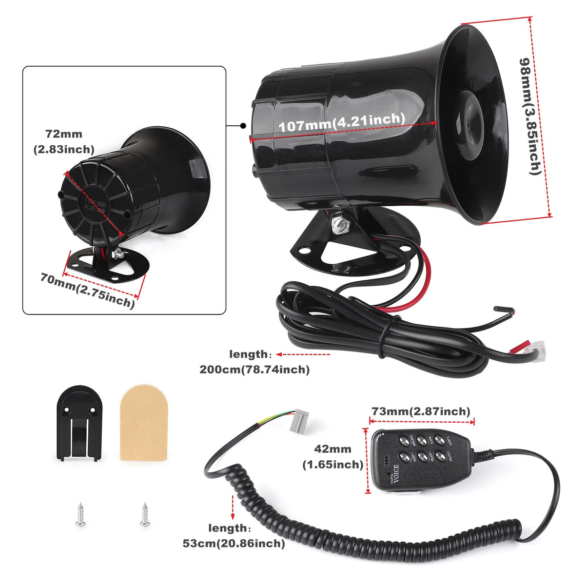 Bocina de seis tonos de 12 V KX-5006 con micrófono