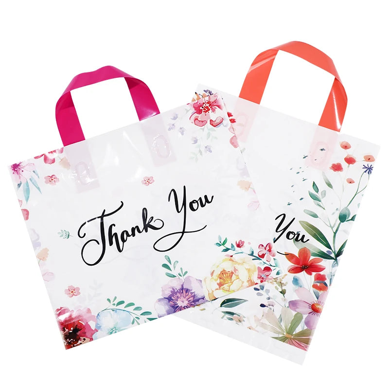10/20/30 kom Hvala Vam poklon torbe cvjetni dizajn plastične torbe za vjenčanje rođendansku zabavu pakiranje poklona Dan zahvalnosti Božić