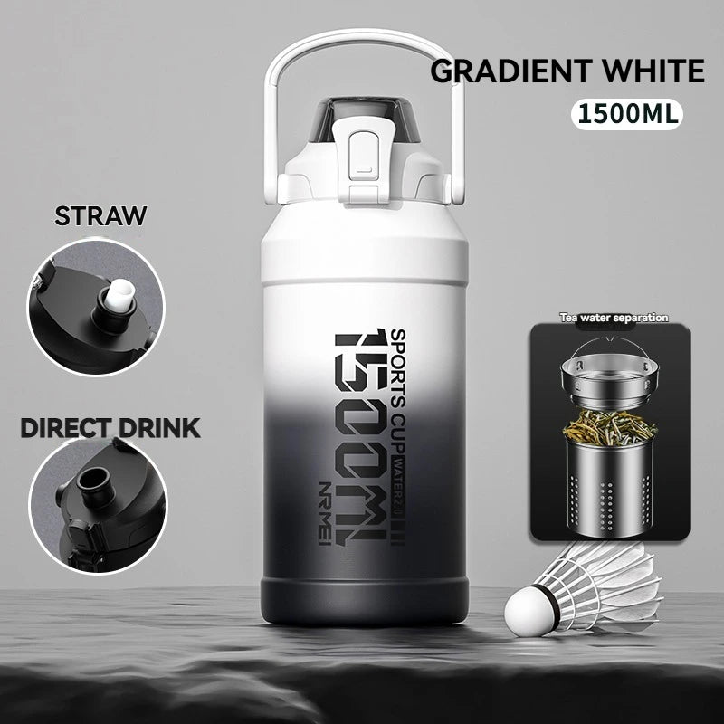 Stainless Steel Insulated Water Bottle with Straw and Handle