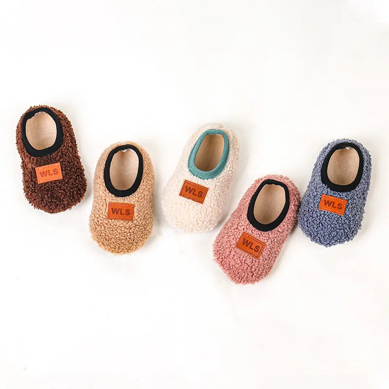 Autumn Winter Baby Slippers with Plush Anti‑Slip Comfort