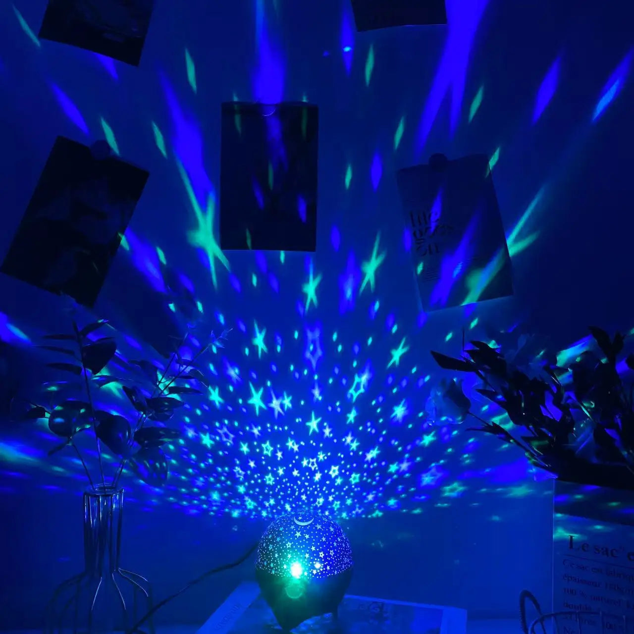 Starry Sky Galaxy Moon Projector Night Light USB RGB
