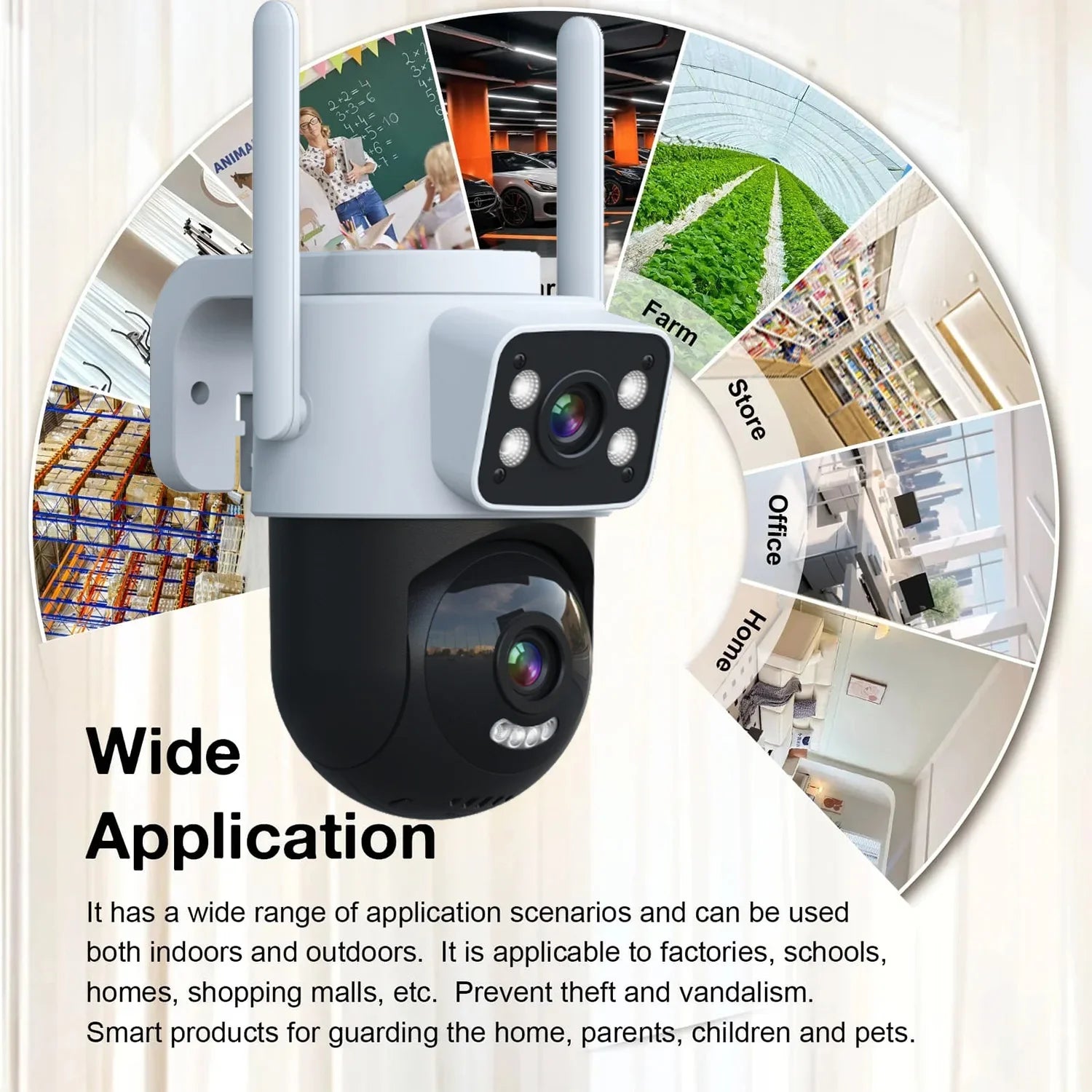 Caméra de sécurité PTZ à double objectif 10MP avec suivi automatique et vision nocturne