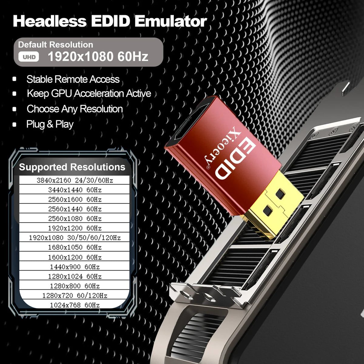 HDMI емулятор EDID с опции за резолюции
