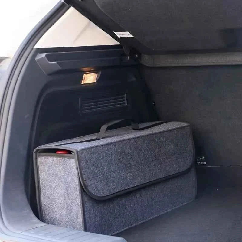 Car Trunk Organizer Soft Felt Storage Box Accessories Large Anti Slip Compartment Boot Storage Organizer Tool Car Storage Bag