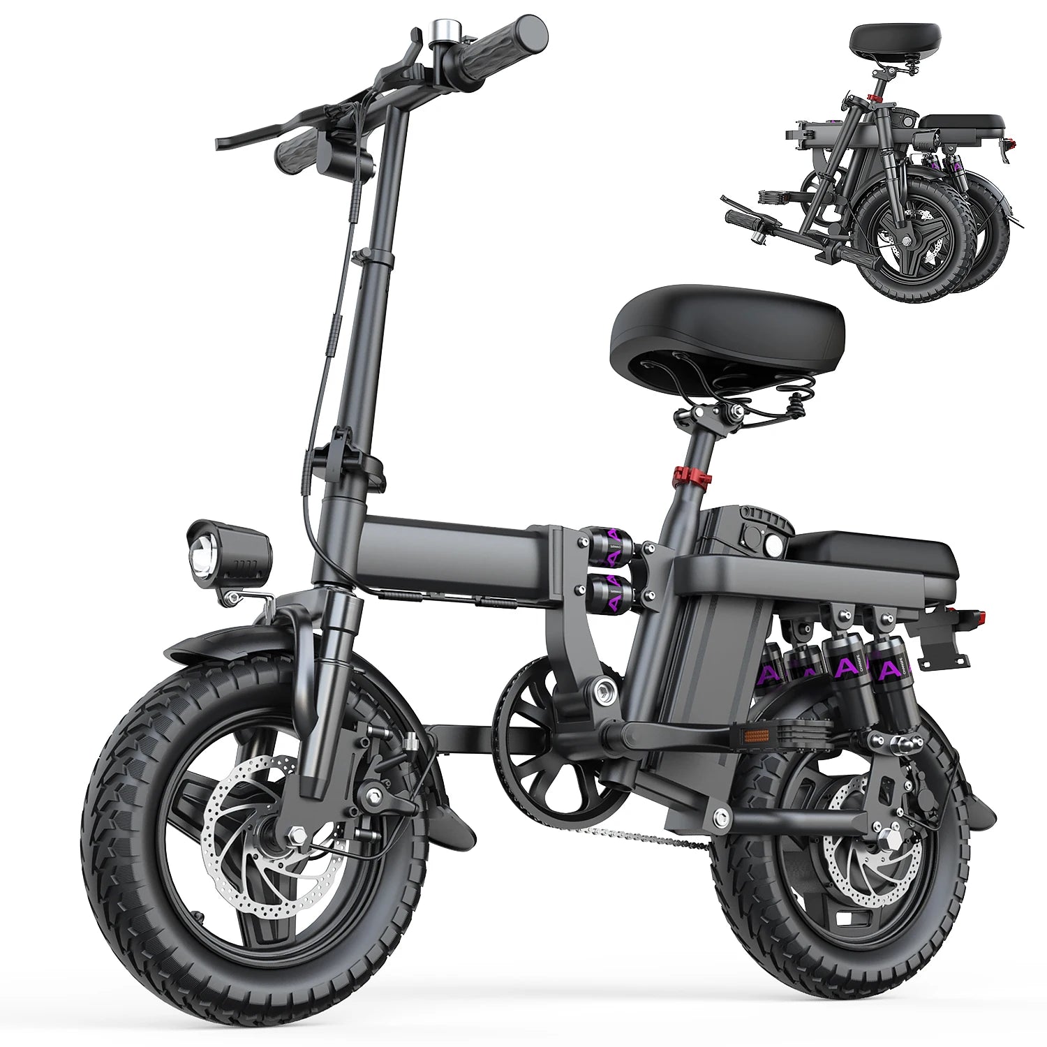 Adults Folding Electric Bike 500W 48V 15Ah 14 Inch