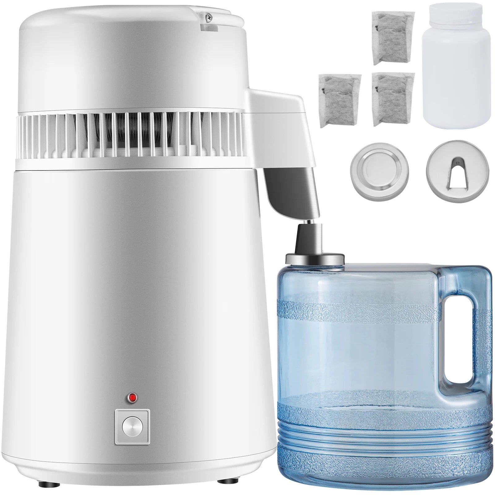 SucceBuy Pure Water Distiller 750W, Purifier Filter Fully Upgraded with Handle 1.1 Gal /4L, BPA Free Container, Perfect for Home Use, White