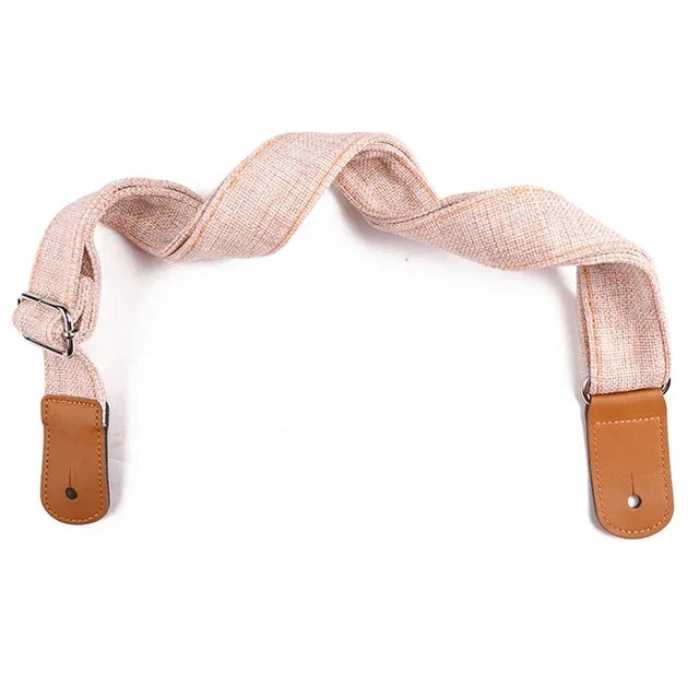 Correia ajustável em tecido para guitarra e ukulele