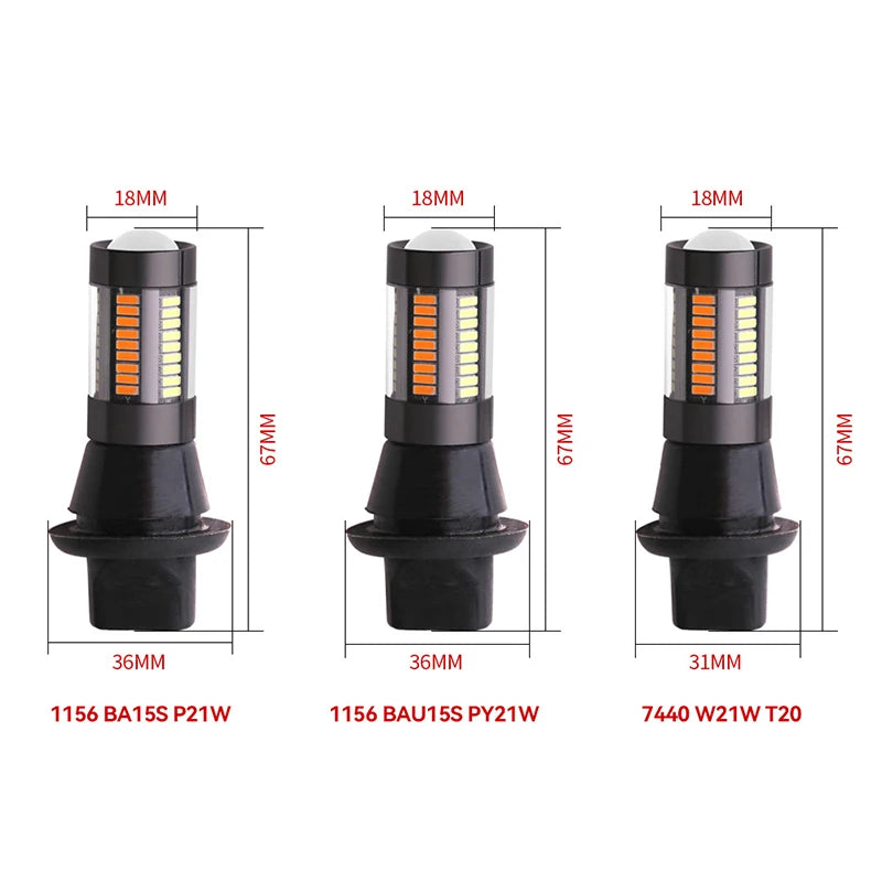 Dual Color LED Bulbs 2-Pack for Turn Signal and DRL