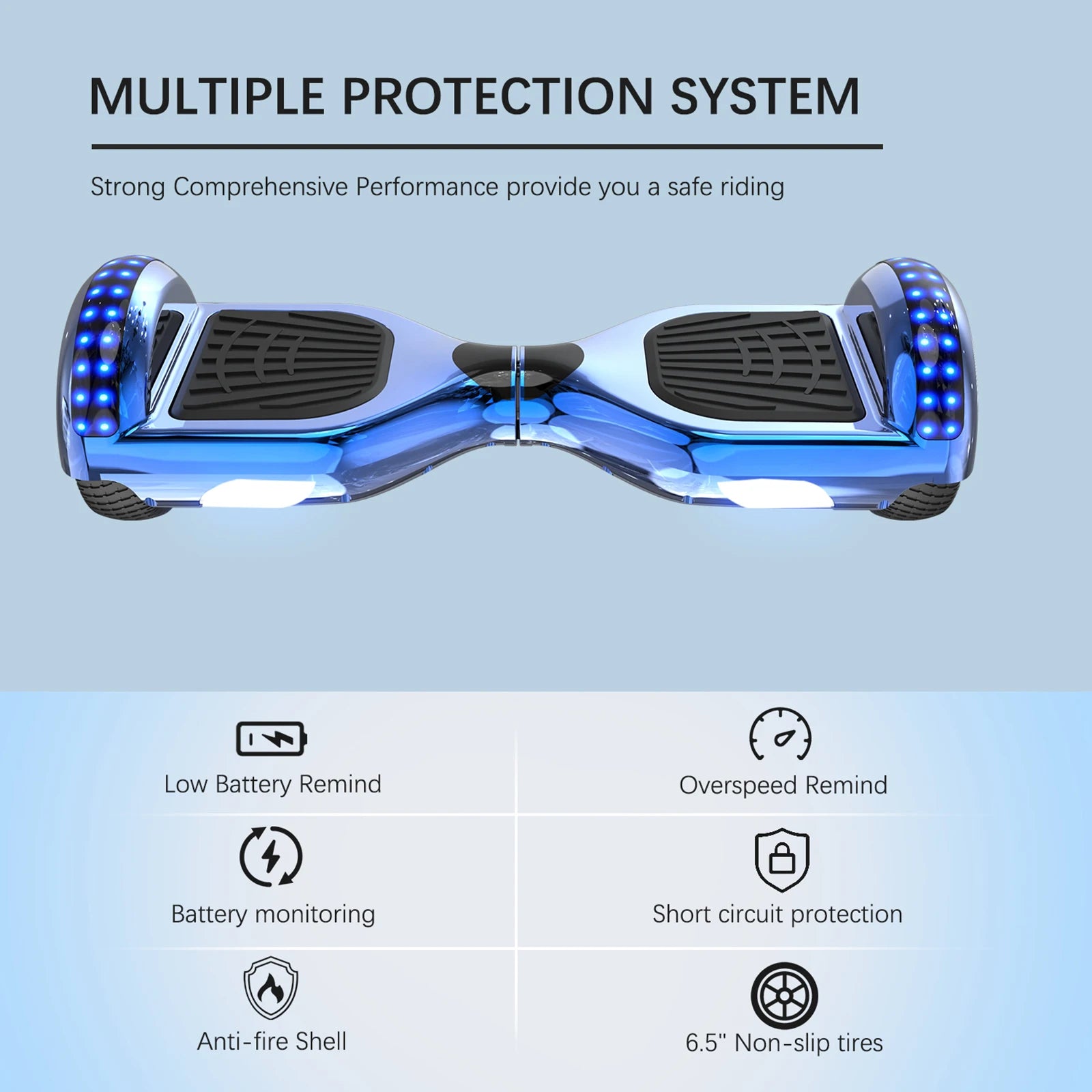 RCB Hoverboard Bluetooth hangszóróval és LED világítással