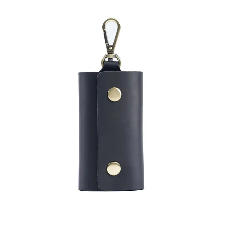 Handmade Genuine Leather Key Holder - Men's Organizer Pouch with Card Slot, Housekeeper Key Case & Wallet (Gift Ready)