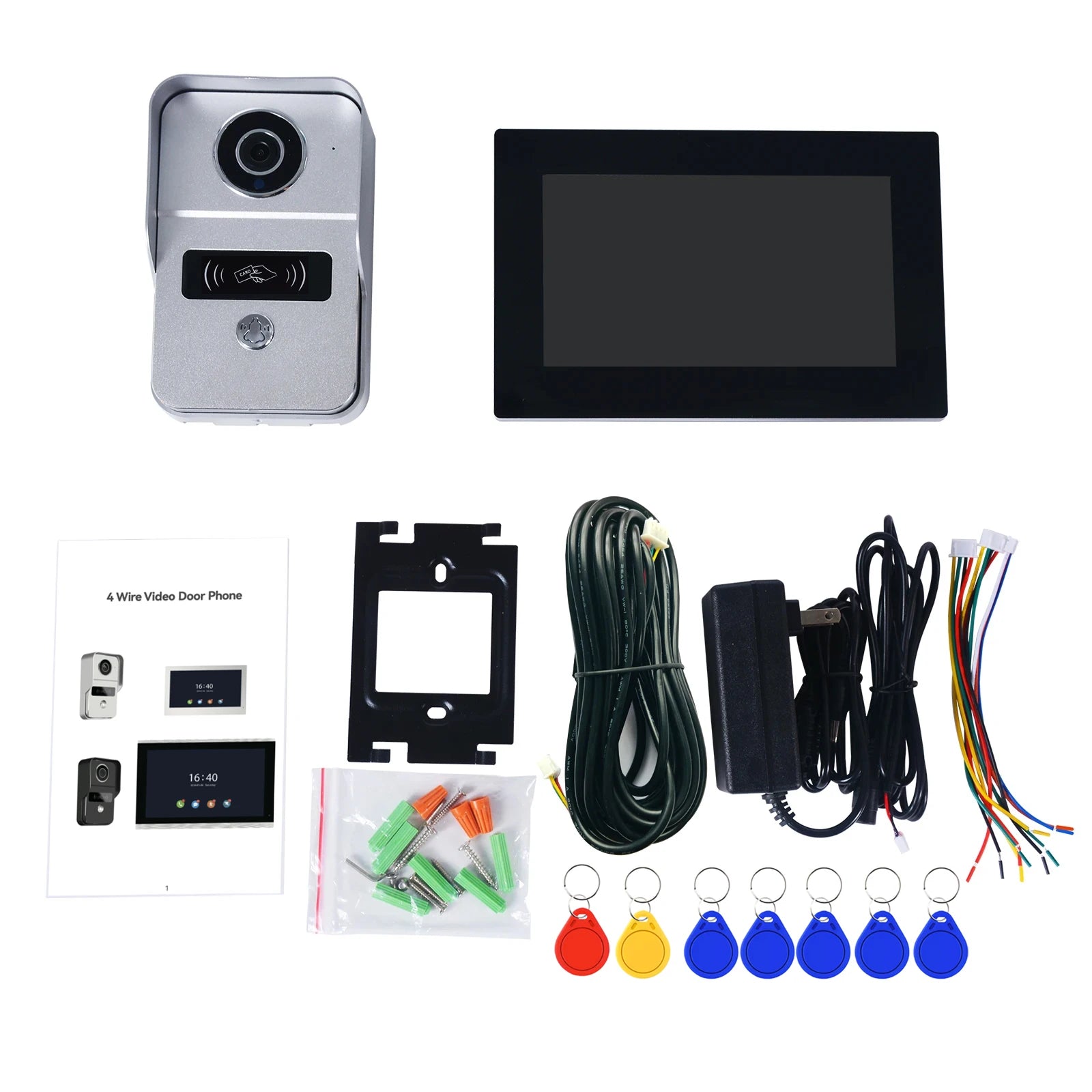 Wireless Wifi Video Doorbell System, 1080P Doorphone Door Camera, 7 Inch Touch Screen, Video Intercom 32GB SD card for Home Spy-shop.com