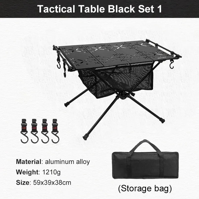 WESTTUNE Camping Folding Table Portable Aluminum Alloy Lightweight Table with Accessories Multifunctional Outdoor Table 