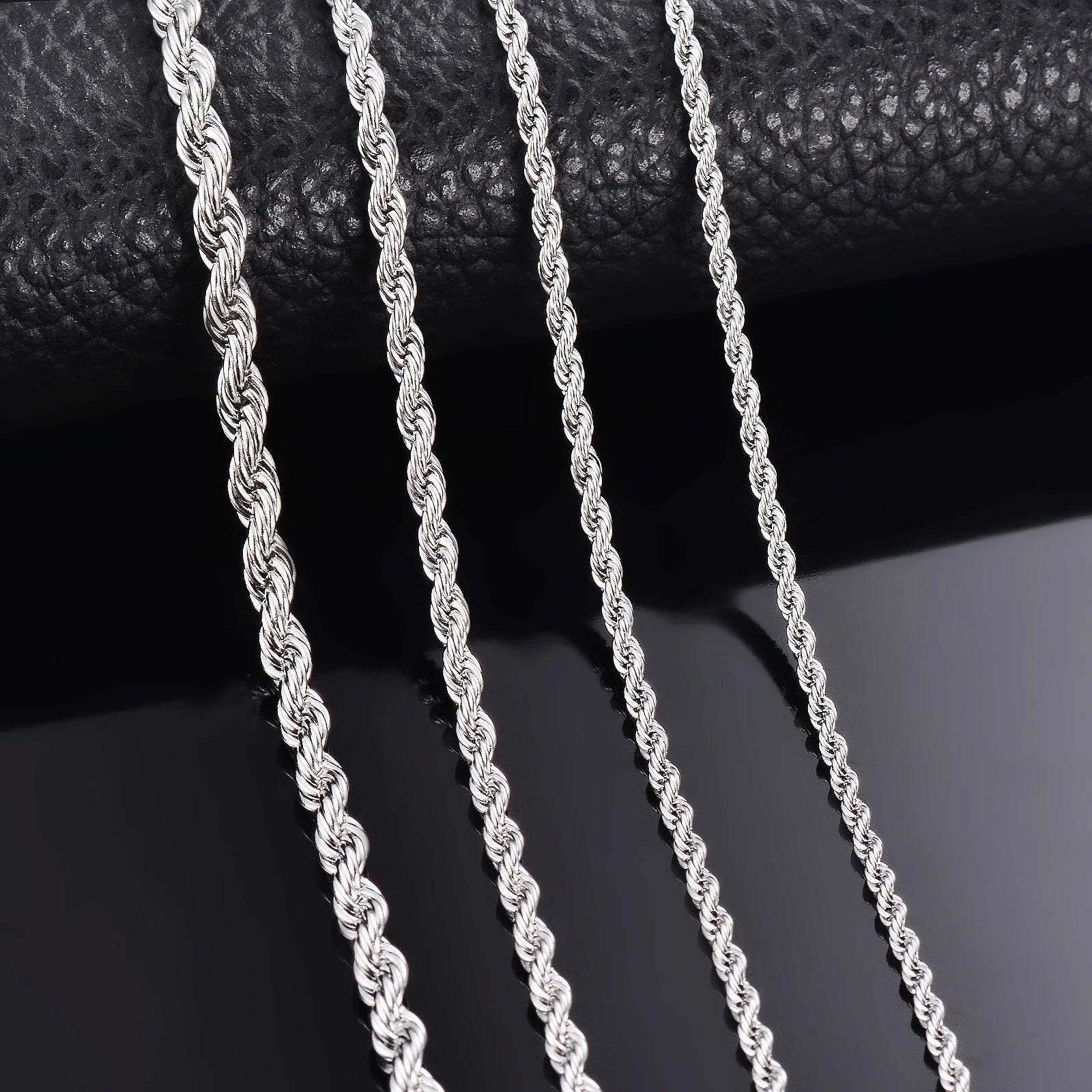 1 piece 925 sterling silver Width 2mm/3mm/4mm Rope Chain Necklace/Bracelet For Men Women Man Fashion Chain Necklace 