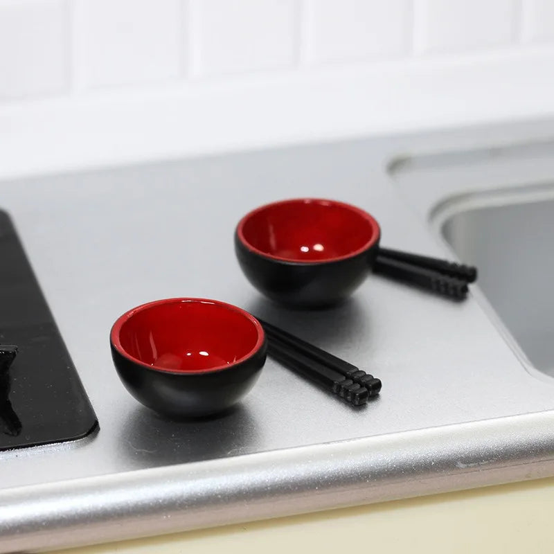 Miniature Bowls and Chopsticks for a 1:12 Dollhouse