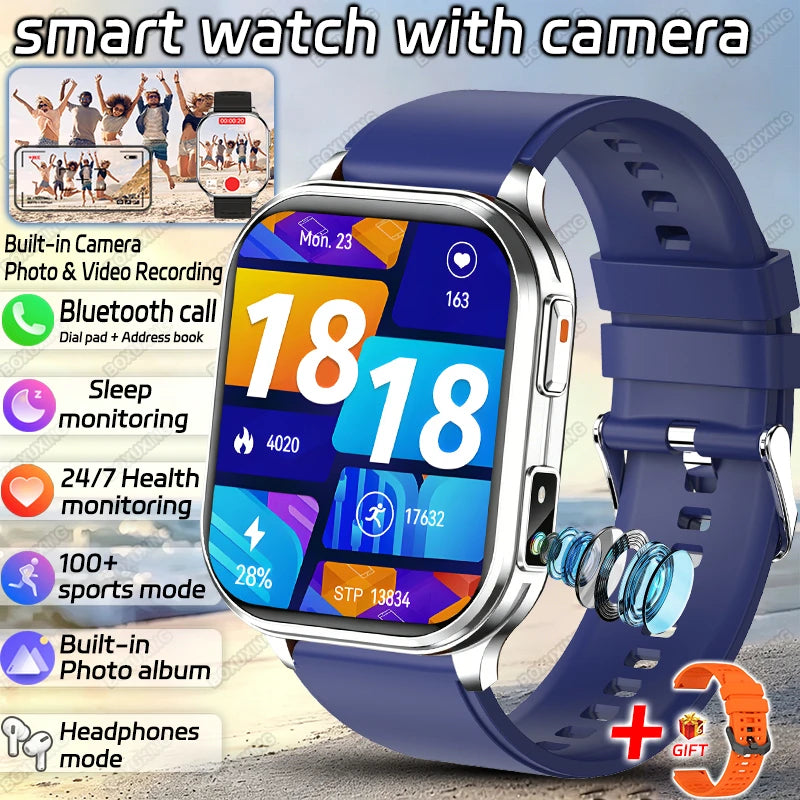 2026 Νew Smart Watch With Camera Men Women Photos Record Video Health Sports Fitness IP68 Waterproof Call Recording Smartwatches