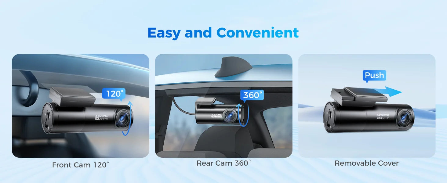 AZDOME M300S 4K Front and Rear Dash Cam with WiFi GPS