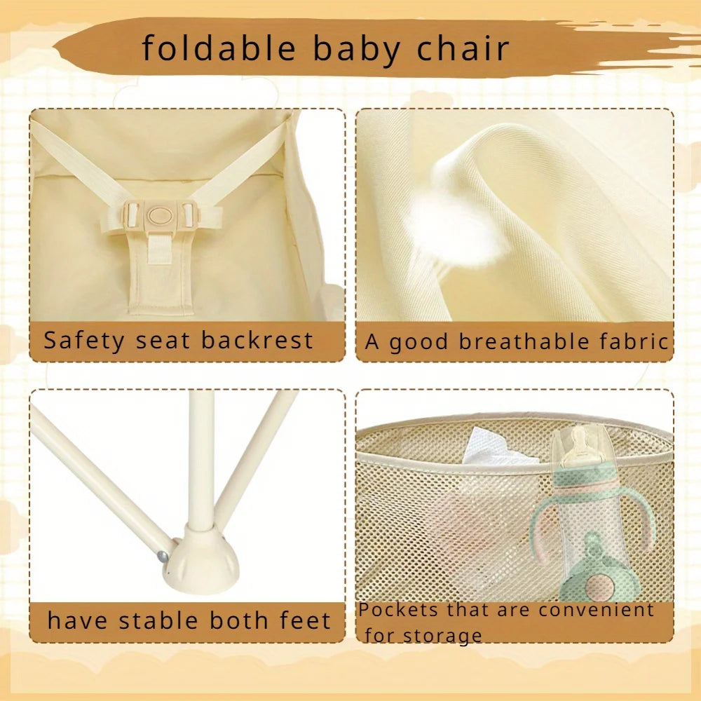 Stylish & Durable Baby High Chair with Adjustable Footrest and Detachable Cushion